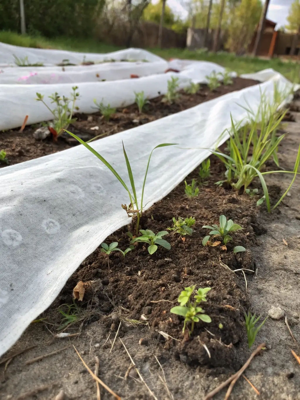 A detailed image of a woven geotextile fabric, highlighting its structure and application in soil stabilization, with a focus on its permeability and strength.